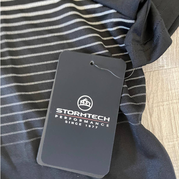 Stormtech Women's Black Stripe Performance H2X Vuse Arrow McLaren Med Polo Shirt - Picture 4 of 6